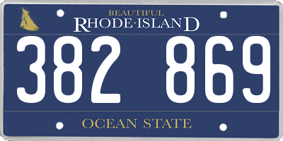 RI license plate 382869