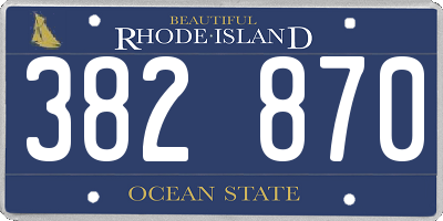 RI license plate 382870