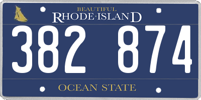 RI license plate 382874