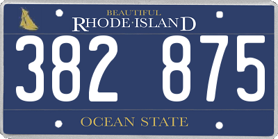 RI license plate 382875