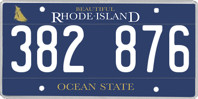 RI license plate 382876