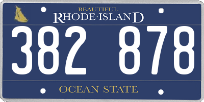 RI license plate 382878