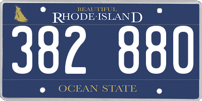 RI license plate 382880