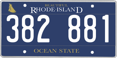 RI license plate 382881