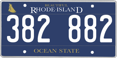 RI license plate 382882
