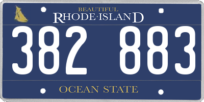 RI license plate 382883