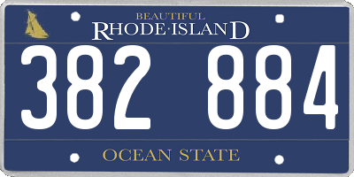 RI license plate 382884