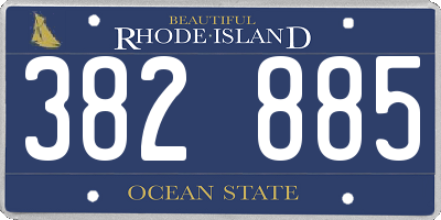 RI license plate 382885