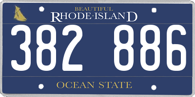 RI license plate 382886