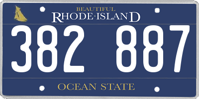 RI license plate 382887