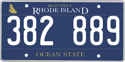 RI license plate 382889
