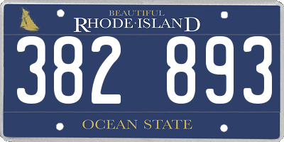 RI license plate 382893