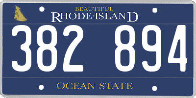 RI license plate 382894