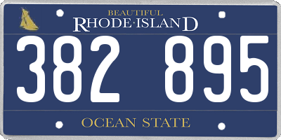 RI license plate 382895