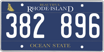 RI license plate 382896