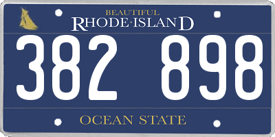 RI license plate 382898