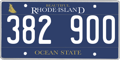 RI license plate 382900
