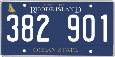 RI license plate 382901