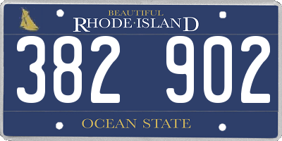 RI license plate 382902