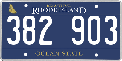 RI license plate 382903