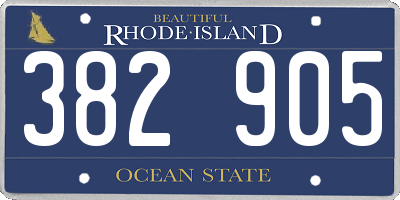 RI license plate 382905