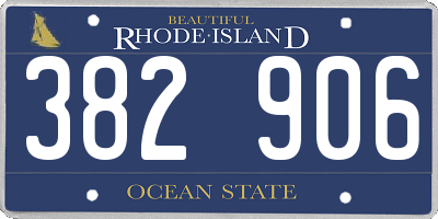 RI license plate 382906