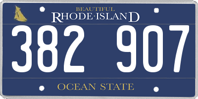RI license plate 382907