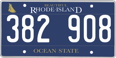 RI license plate 382908