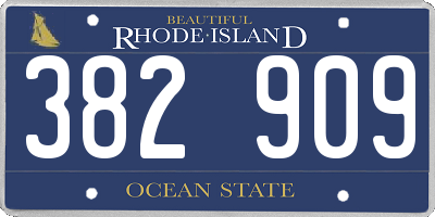 RI license plate 382909