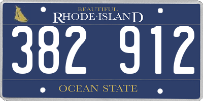 RI license plate 382912