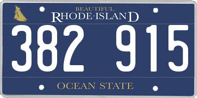 RI license plate 382915