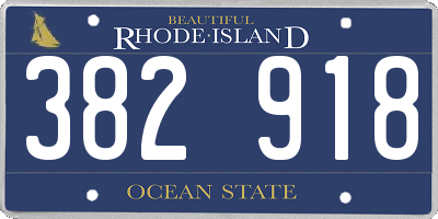RI license plate 382918