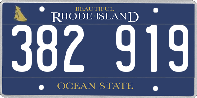 RI license plate 382919