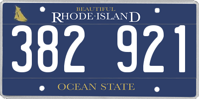 RI license plate 382921