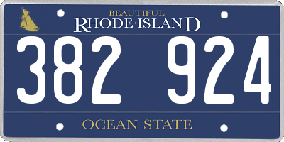 RI license plate 382924