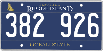 RI license plate 382926