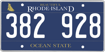 RI license plate 382928