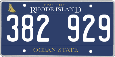RI license plate 382929