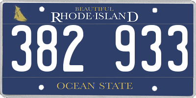 RI license plate 382933