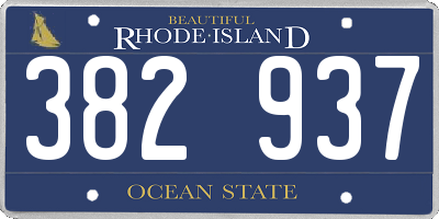 RI license plate 382937