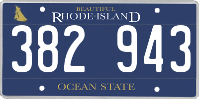 RI license plate 382943