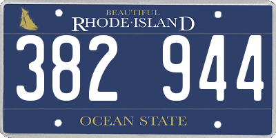RI license plate 382944