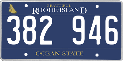 RI license plate 382946
