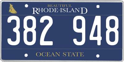 RI license plate 382948