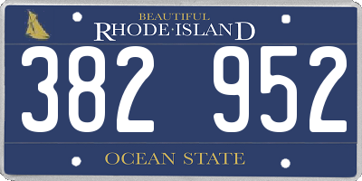 RI license plate 382952