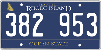 RI license plate 382953