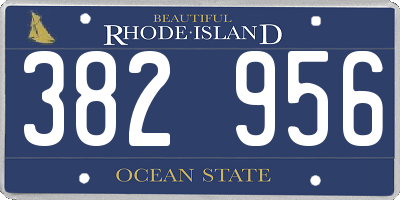 RI license plate 382956