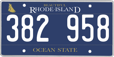 RI license plate 382958