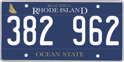 RI license plate 382962