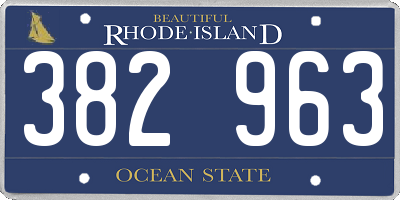 RI license plate 382963